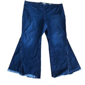 Sophia Vergara Wide Leg Women's Flared Pull On Blue Jeans Denim Plus Size 28W